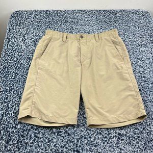 Under Armour Match Play Shorts Mens 34 Beige Flat Front Stretch Lightweight Golf